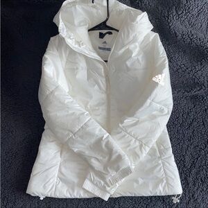 Adidas white puffer jacket